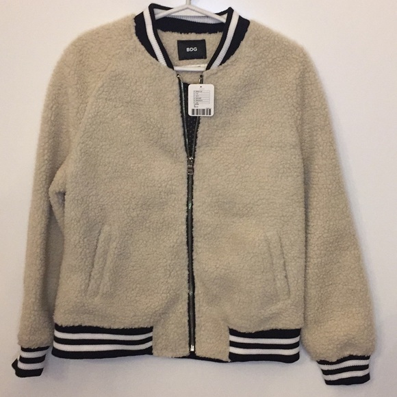 BDG Cream sherpa zip up jacket - Picture 3 of 10